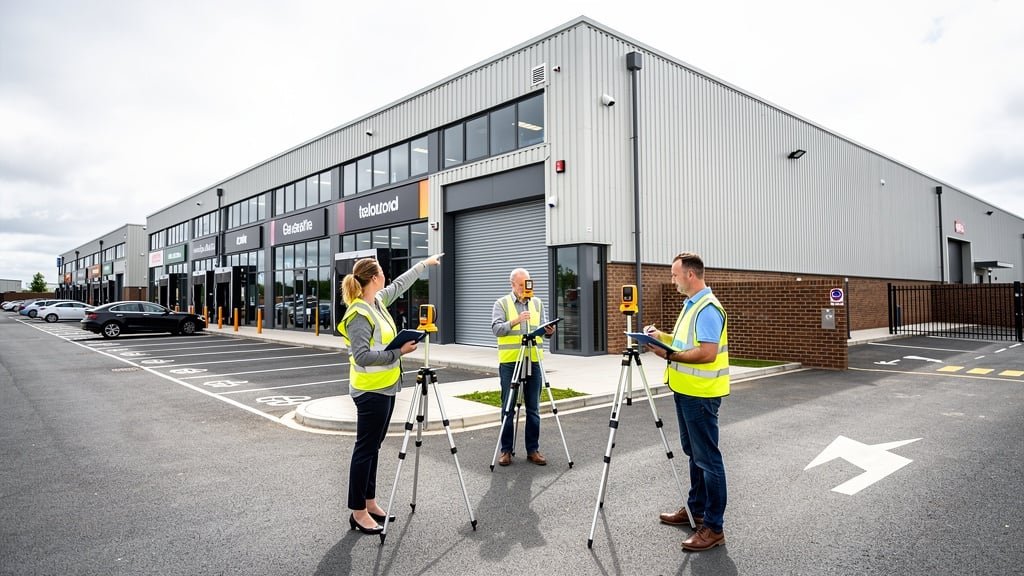Team of RICS chartered surveyors conducting commercial property valuation